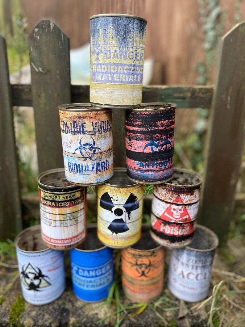 Toxic Hazard Waste Drum Printable Labels Instant Download Tin Etsy