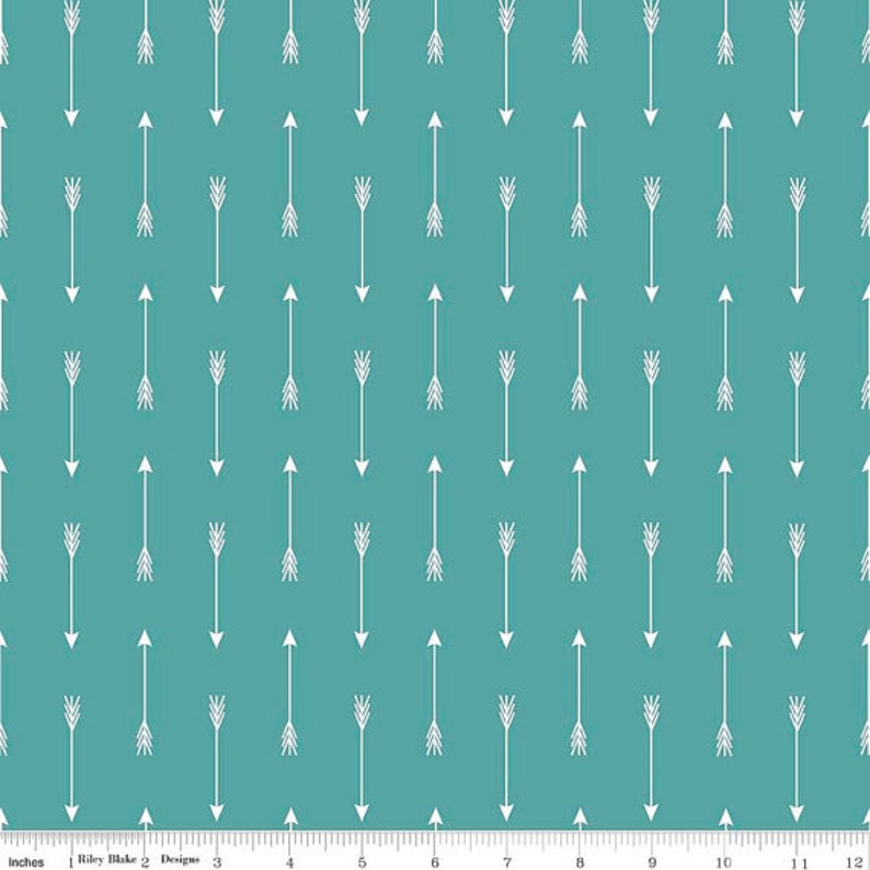 Riley Blake By Popular Demand Arrows Teal Half metre image 1