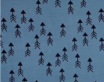 KNIT Stof Fabrics Avalana Arrows Blue Knit (Half metre)