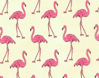 Anne Tavoletti for Robert Kaufman - Beach Divas Flamingos Cream (Half metre)