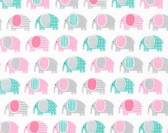 Ann Kelle Urban Zoologie Minis Elephants Pink (Half metre)