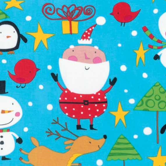 By 1//2 Yard Free Spirit Fabric Merry Christmas by David Walker North Pole Bright