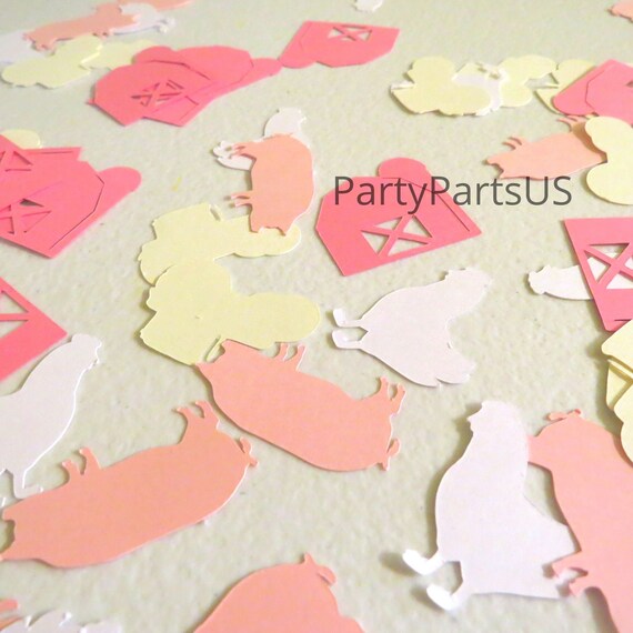pink farm girl confetti, girls farmer birthday party decor, baby shower ideas, rustic gender reveal Il_570xn