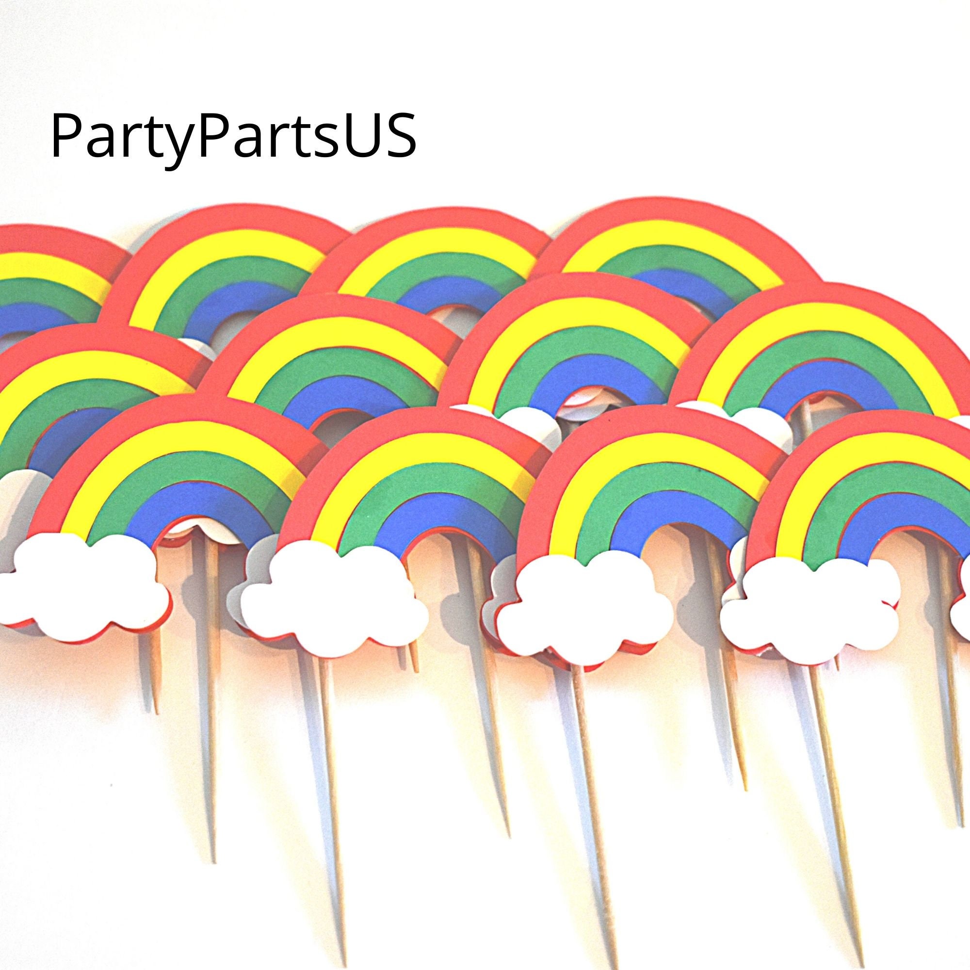 Rainbow party theme rainbow cupcake picks same sex marriage Etsy