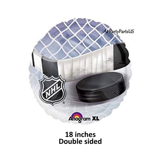 NHL hockey balloon, hockey puck, graduation ideas, party decorations, sports team, birthday, boys, ice, field, roller, players, goalie Il_570xn