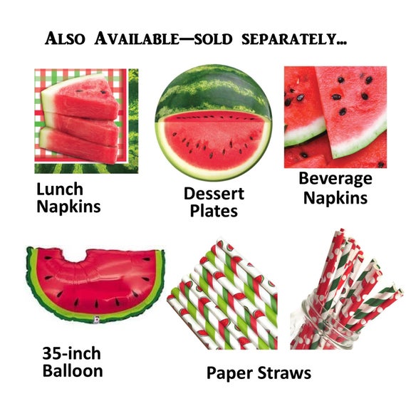 Y/öL Paper Tableware Watermelon or Aloha Design Summer Garden Party Set Plates Cups Napkins Ice Cream Bowl Outdoor Party