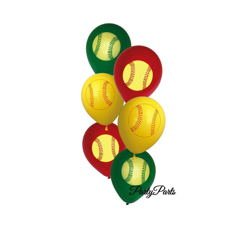 Softball Balloons Fastpitch Party Decorations 6ct Etsy
