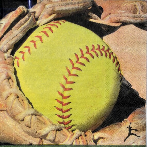 Softball Napkins Fastpitch Party Decorations Graduation Etsy