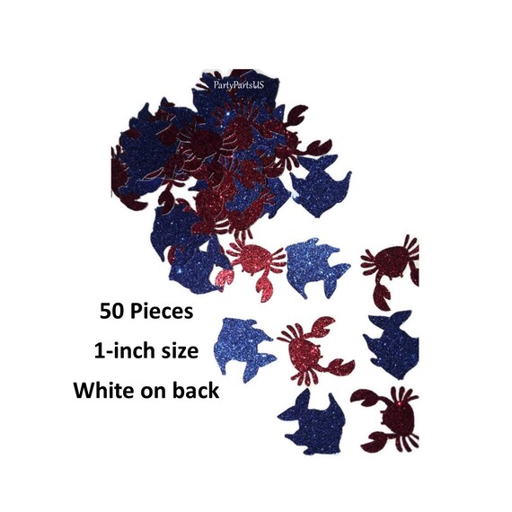 Crab and Fish Glitter Confetti Beach Party Nautical Supplies Handmade Summer Table Decorations Crabs Il_570xn