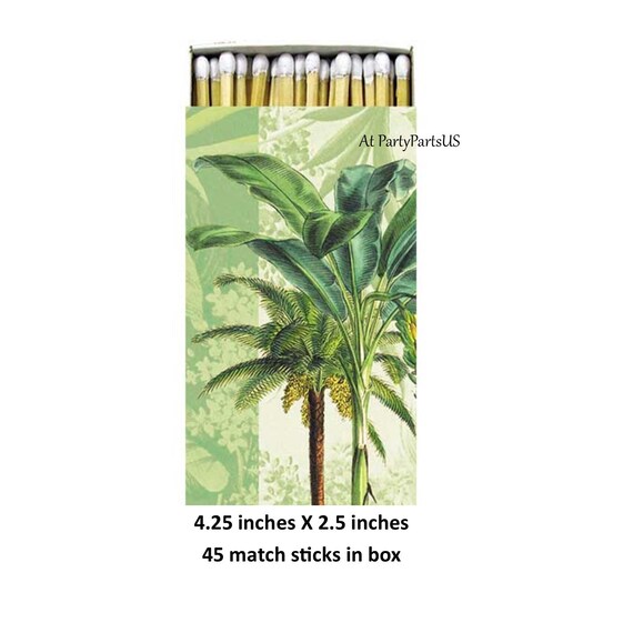 palm tree box matches, wedding favors, party favors, boxed matches, match boxes, tropical decorations, bridal shower, island, beach, summer Il_570xn