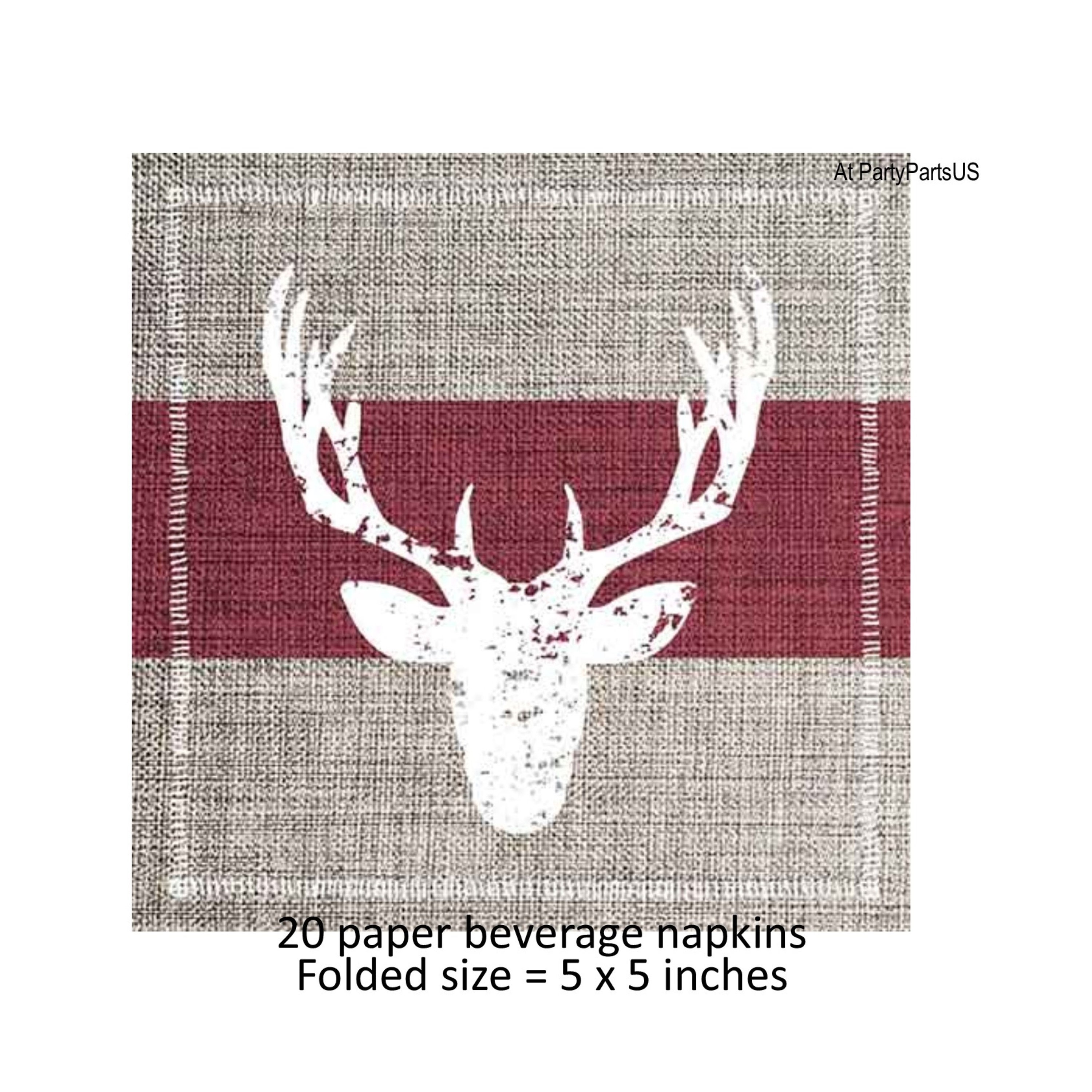 Deer Napkins Buck Cocktail Napkins Rustic Woodland Wedding Etsy