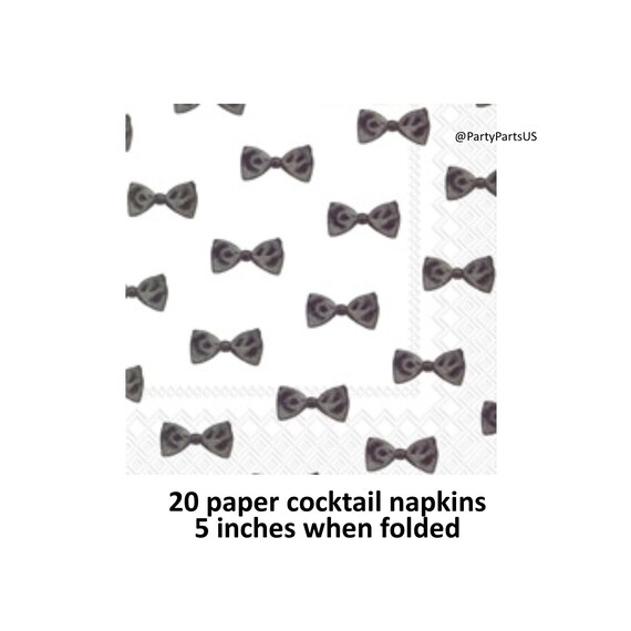 black bow ties cocktail napkins little man baby shower grooms cake table wedding Mr. & Mr. tie bowtie bowties boys graduation its a boy ties Il_570xn