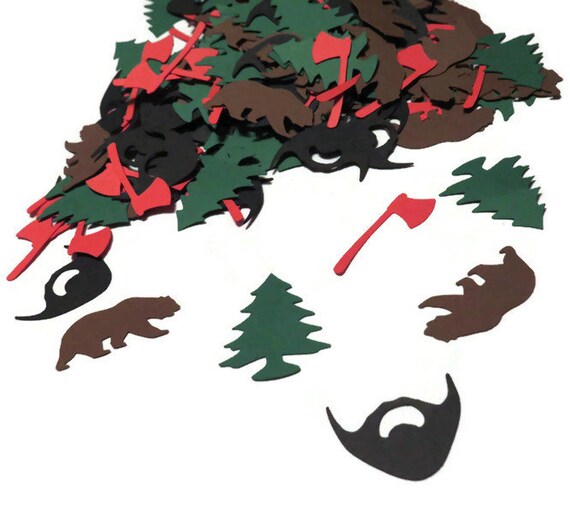 Lumberjack confetti, lumberjack birthday, lumber jack theme, camping baby shower Il_570xn