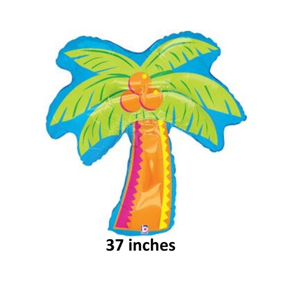 Palm Tree Balloon In Tropical Colors Luau Decorations Beach Etsy