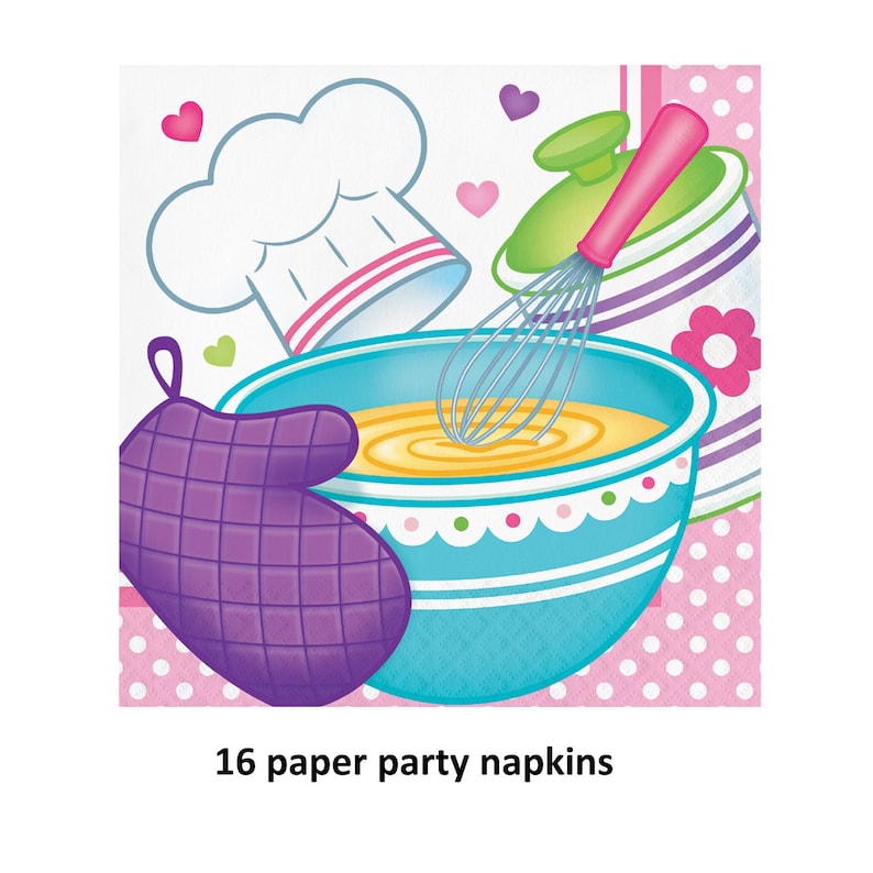 kids chef mommys helper decorations toddler birthday ideas little baker birthday party girls child cook baking party napkins