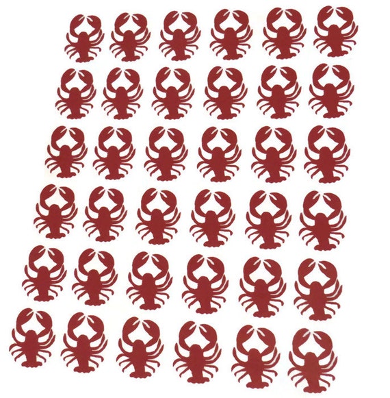 lobster decals, crawfish labels, crayfish stickers, invitation seals, envelope sticker, cup decorations, clam bake decor, diy beach party Il_570xn