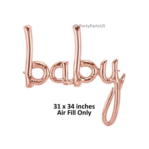 rose gold baby balloon, girls shower decorations, pink photography banner Il_570xn