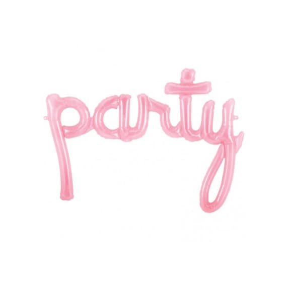 pink party word balloon, Valentines Day decorations, bachelorette, graduation, photo prop, social media props, picture ideas, bridal shower Il_570xn