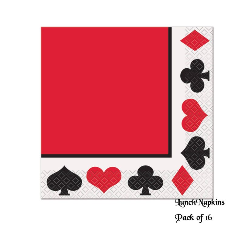 Card Napkins Casino Night Poker Party Decorations Game Etsy