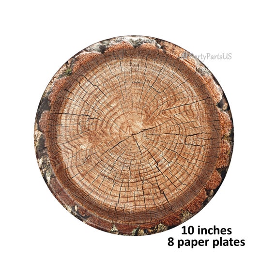 tree plates, woodland wedding decor, lumberjack party decorations ... tree plates, woodland wedding decor, lumberjack party decorations ...