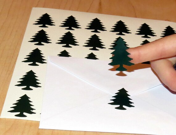 lumberjack party labels, envelope seals, pine trees, woodland, wild one, wedding favor card vinyl decals, 30CT DIY Il_570xn