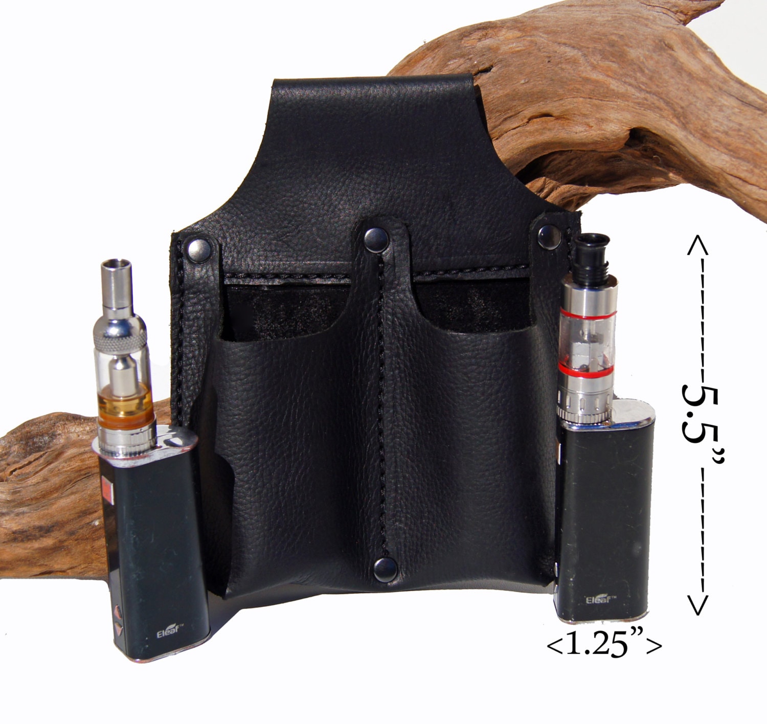 Small Leather Belt Pouch Dual Vape Case black Leather ECig Etsy