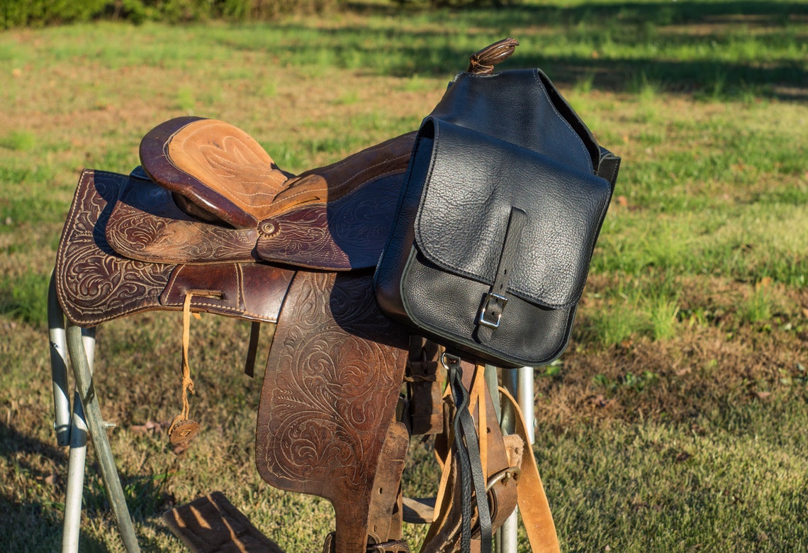 Leather Pommel Saddle Bag /saddle Bag 10 X 10 Bags Etsy