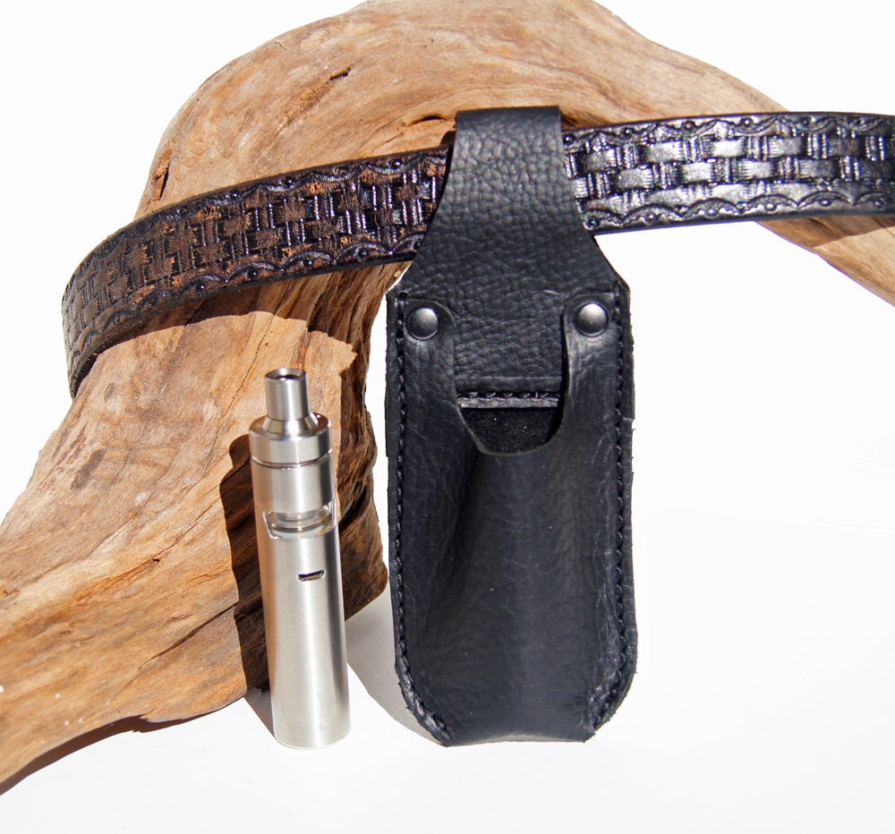 Short Leather Vape Case Belt Pouch Cylinder Style E Cig Etsy