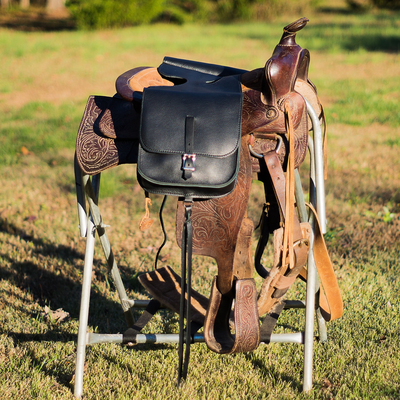 Leather Pommel Saddle Bag /saddle Bag 10 X 10 Bags Etsy