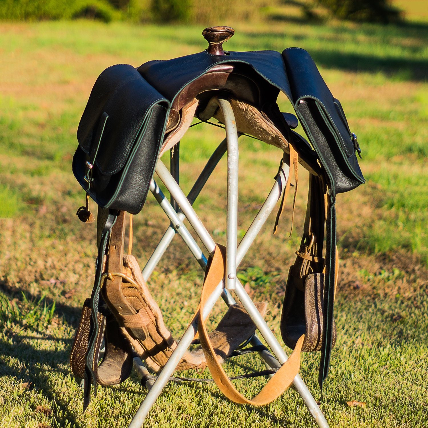 Leather Pommel Saddle Bag /saddle Bag 10 X 10 Bags Etsy