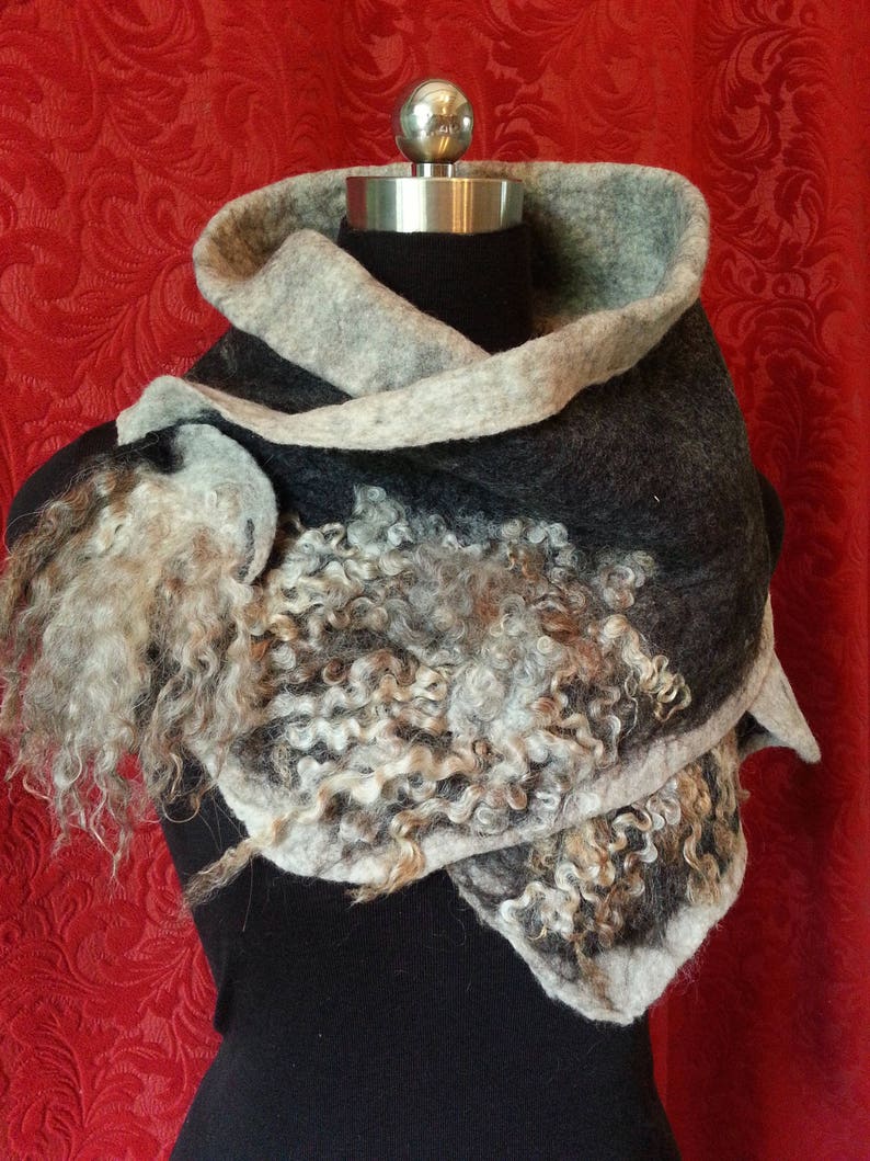 P245. NZ Merino Felted Neck Warmer Brooch. Etsy