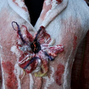 In the Pink: Designer NZ Merino and Mohair blended wool felted vest. Collage inset image 1