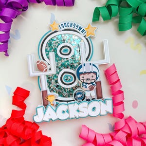Personalized Football Cake Topper: Sports Team Birthday Party Decor