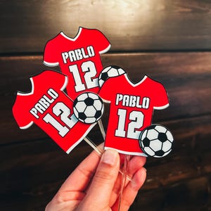 Fußball Cupcake Topper Tortenstecker Personalisierte Geburtstagsfeier Dekoration Sport Thema Cake Topper Fußball-Geburtstag-Kuchen-Dekor-Gewohnheit