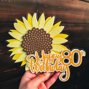 Sunflower Cake Topper Rustic Wedding Cake Decoration Sunflower Party Decor Bridal Shower Cake Topper Custom Sunflower Birthday Cake
