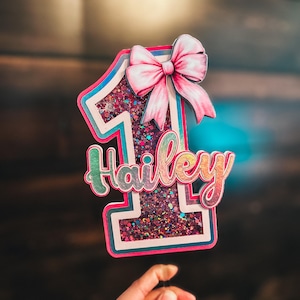 Coquette Birthday Party Decor Bow Party Decorations Coquette Cake Topper with Bow Custom Cake Topper for Girls Pink Coquette Bow