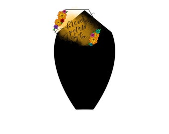May include: A black and gold logo with a floral wreath and the text "forever petals by lee".