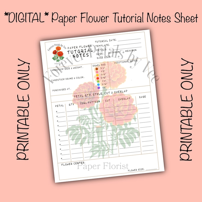 Layout Notes Sheet.pdf Template Organization/notes Sheet *PDF* Format ONLY - Etsy