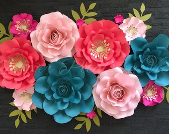 Set of 10 Paper Flowers Nursery Customize Your Colors