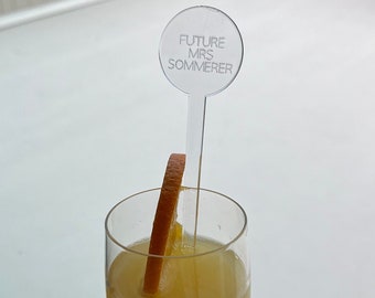 Custom Future Mrs Drink Stirrers, Engraved Bridal Shower Drink Stirrers, Personalized Bachelorette Party Swizzle Sticks