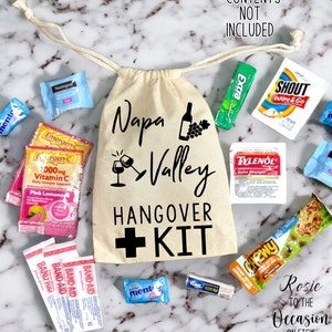 Napa Valley Hangover Kit, Personalized 21st Birthday Party, Double Sided Birthday Party Hangover Kit