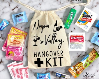 Napa Valley Hangover Kit, Personalized 21st Birthday Party, Double Sided Birthday Party Hangover Kit