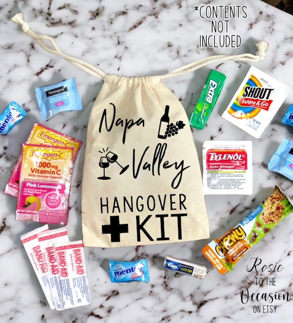 Napa Valley Kit, Personalized 21st Birthday Party, Double Sided Birthday Party Pouch