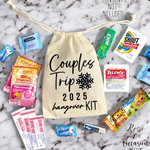 Couples Trip Kit, Couples Vacation, Winter Vacation Kit, Custom Party Pouch
