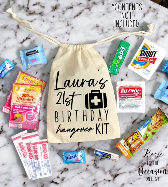 21st Birthday Party Bag, 21st Birthday Gift, Birthday Party Kit, Twenty One, Party Pouch