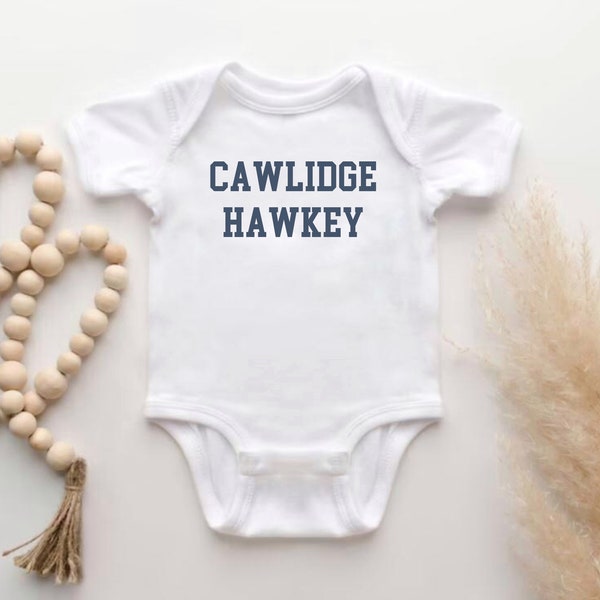 Cawlidge Hawkey Onesie, College Hockey Baby Onesie, Hockey Baby Onesie