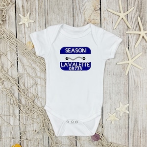 Custom Beach Badge Onesie, NJ Beach Badge Onesie, NJ Local Baby Onesie