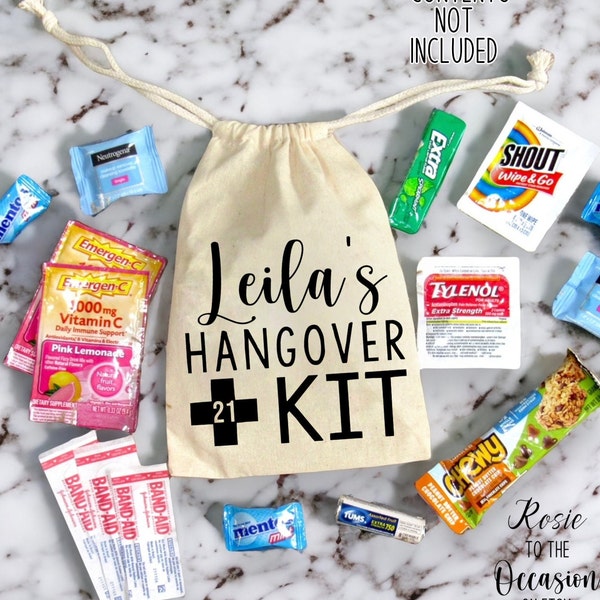 Custom Birthday Hangover Kit, Personalized Birthday Survival Kit