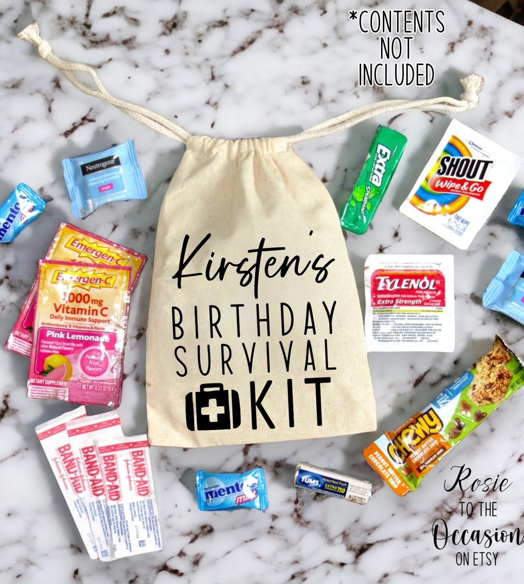 Personalized Birthday Survival Kit, Custom Birthday Survival Kit ...