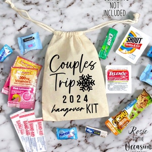 Couples Trip Kit, Couples Vacation, Winter Vacation Kit, Custom Party Pouch
